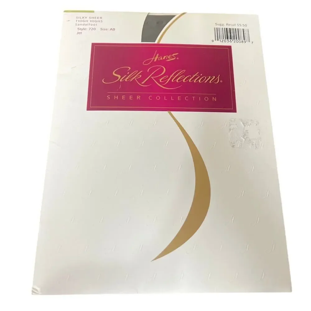 Hanes Silk Reflection NWT Sheer Collection Sandal Foot Size AB Jet